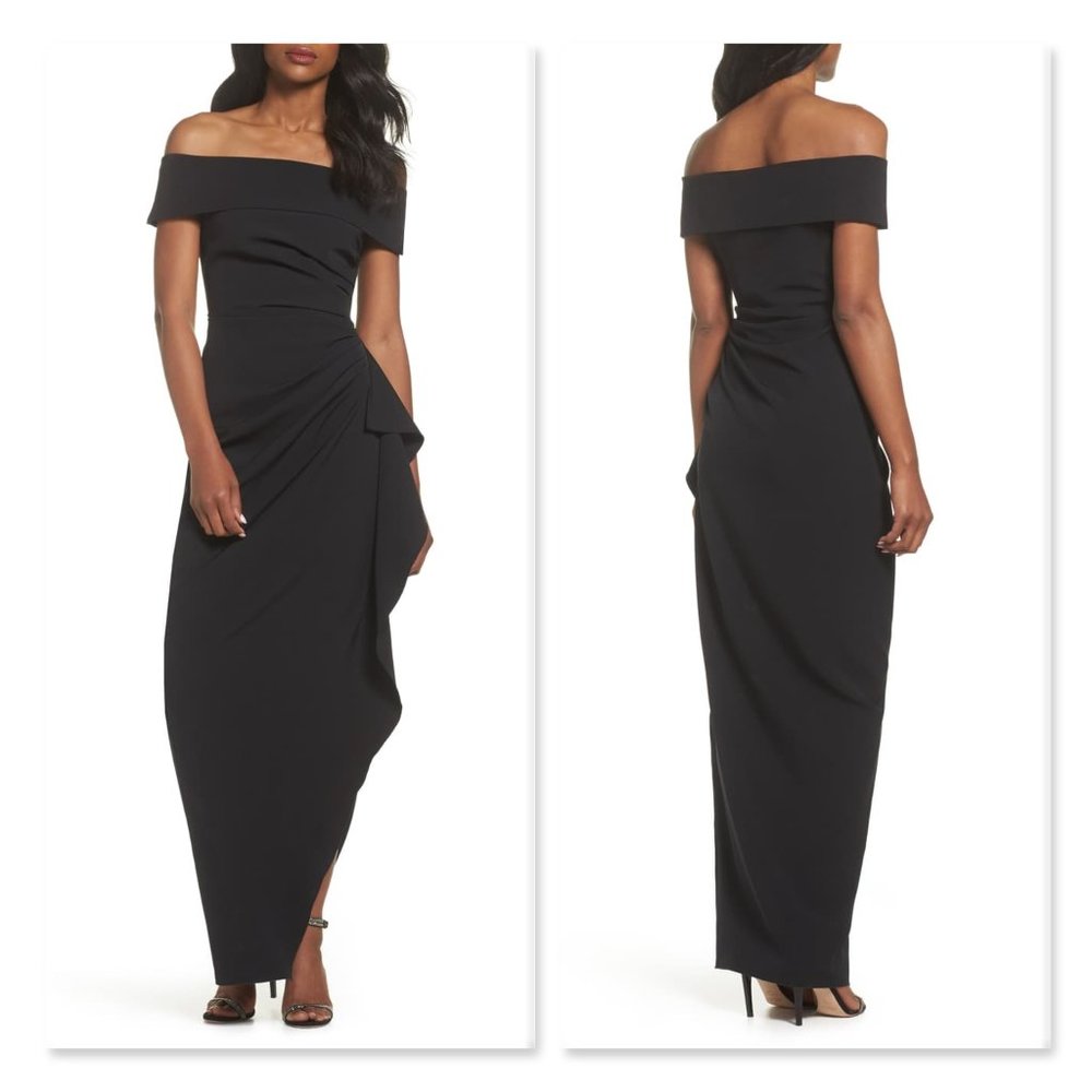 Vince Camuto Off the Shoulder Crepe Gown sz 12